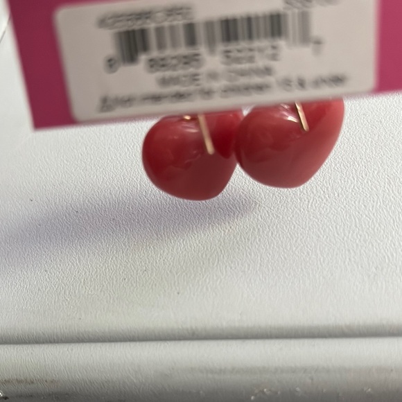 Betsey Johnson Red and Gold Dangle Earrings - Picture 3 of 3